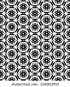 Black and white seamless abstract pattern. Background and backdrop. Grayscale ornamental design. Mosaic ornaments. Vector graphic illustration. EPS10.