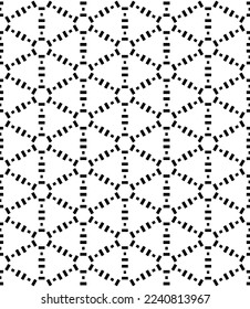 Schwarz-Weiß-Abstraktes Muster. Hintergrund und Hintergrund. Graustufen-Zierdesign. Mosaikverzierungen. Vektorgrafik. EPS10.