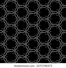 Black and white seamless abstract pattern. Background and backdrop. Grayscale ornamental design. Mosaic ornaments. Vector graphic illustration. EPS10.