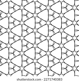 Patrón abstracto sin fisuras en blanco y negro. Fondo y fondo. Diseño ornamental a escala de grises. Ornamentos mosaicos. Ilustración gráfica vectorial. EPS10.