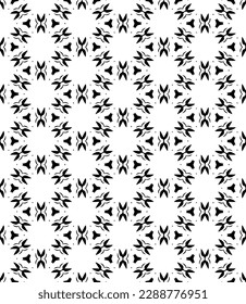 Patrón abstracto sin fisuras en blanco y negro. Fondo y fondo. Diseño ornamental a escala de grises. Ornamentos mosaicos. Ilustración gráfica vectorial. EPS10.