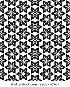Patrón abstracto sin fisuras en blanco y negro. Fondo y fondo. Diseño ornamental a escala de grises. Ornamentos mosaicos. Ilustración gráfica vectorial. EPS10.