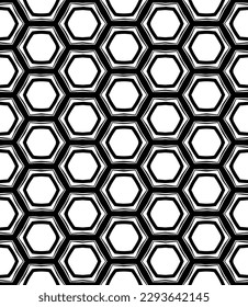 Black and white seamless abstract pattern. Background and backdrop. Grayscale ornamental design. Mosaic ornaments. Vector graphic illustration. EPS10.