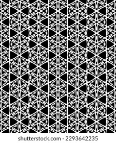 Patrón abstracto sin fisuras en blanco y negro. Fondo y fondo. Diseño ornamental a escala de grises. Ornamentos mosaicos. Ilustración gráfica vectorial. EPS10.