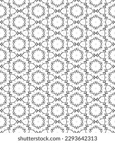 Schwarz-Weiß-Abstraktes Muster. Hintergrund und Hintergrund. Graustufen-Zierdesign. Mosaikverzierungen. Vektorgrafik. EPS10.