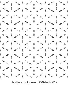 Black and white seamless abstract pattern. Background and backdrop. Grayscale ornamental design. Mosaic ornaments. Vector graphic illustration. EPS10.