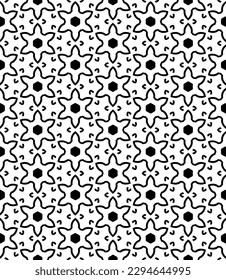 Patrón abstracto sin fisuras en blanco y negro. Fondo y fondo. Diseño ornamental a escala de grises. Ornamentos mosaicos. Ilustración gráfica vectorial. EPS10.