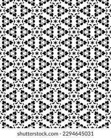 Patrón abstracto sin fisuras en blanco y negro. Fondo y fondo. Diseño ornamental a escala de grises. Ornamentos mosaicos. Ilustración gráfica vectorial. EPS10.