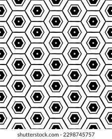 Black and white seamless abstract pattern. Background and backdrop. Grayscale ornamental design. Mosaic ornaments. Vector graphic illustration. EPS10.