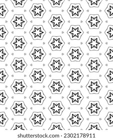 Black and white seamless abstract pattern. Background and backdrop. Grayscale ornamental design. Mosaic ornaments. Vector graphic illustration. EPS10.