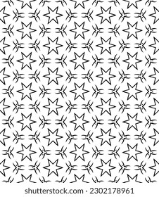 Patrón abstracto sin fisuras en blanco y negro. Fondo y fondo. Diseño ornamental a escala de grises. Ornamentos mosaicos. Ilustración gráfica vectorial. EPS10.