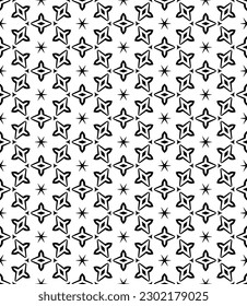 Black and white seamless abstract pattern. Background and backdrop. Grayscale ornamental design. Mosaic ornaments. Vector graphic illustration. EPS10.