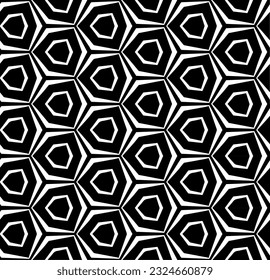 Black and white seamless abstract pattern. Background and backdrop. Grayscale ornamental design. Mosaic ornaments. Vector graphic illustration. EPS10.