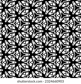 Black and white seamless abstract pattern. Background and backdrop. Grayscale ornamental design. Mosaic ornaments. Vector graphic illustration. EPS10.