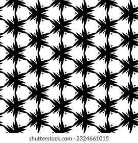 Black and white seamless abstract pattern. Background and backdrop. Grayscale ornamental design. Mosaic ornaments. Vector graphic illustration. EPS10.