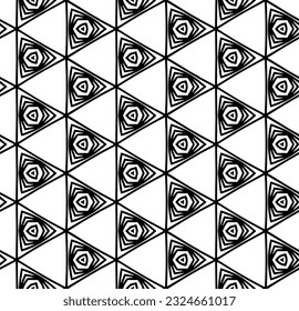 Black and white seamless abstract pattern. Background and backdrop. Grayscale ornamental design. Mosaic ornaments. Vector graphic illustration. EPS10.