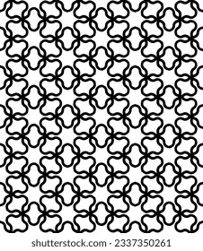 Patrón abstracto sin fisuras en blanco y negro. Fondo y fondo. Diseño ornamental a escala de grises. Ornamentos mosaicos. Ilustración gráfica vectorial. EPS10.