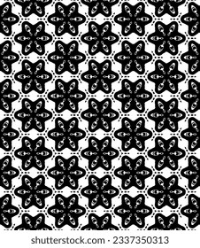 Patrón abstracto sin fisuras en blanco y negro. Fondo y fondo. Diseño ornamental a escala de grises. Ornamentos mosaicos. Ilustración gráfica vectorial. EPS10.
