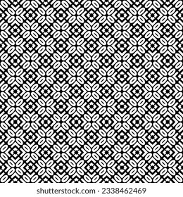 Black and white seamless abstract pattern. Background and backdrop. Grayscale ornamental design. Mosaic ornaments. Vector graphic illustration. EPS10.