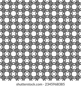 Black and white seamless abstract pattern. Background and backdrop. Grayscale ornamental design. Mosaic ornaments. Vector graphic illustration. EPS10.