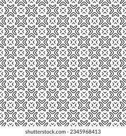Black and white seamless abstract pattern. Background and backdrop. Grayscale ornamental design. Mosaic ornaments. Vector graphic illustration. EPS10.