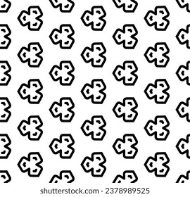 Black and white seamless abstract pattern. Background and backdrop. Grayscale ornamental design. Mosaic ornaments. Vector graphic illustration. EPS10.