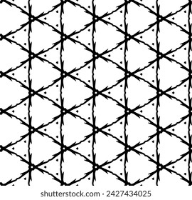 Black and white seamless abstract pattern. Background and backdrop. Grayscale ornamental design. Mosaic ornaments. Vector graphic illustration. EPS10.