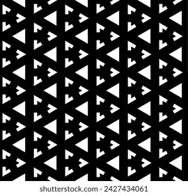 Black and white seamless abstract pattern. Background and backdrop. Grayscale ornamental design. Mosaic ornaments. Vector graphic illustration. EPS10.