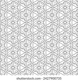 Black and white seamless abstract pattern. Background and backdrop. Grayscale ornamental design. Mosaic ornaments. Vector graphic illustration. EPS10.