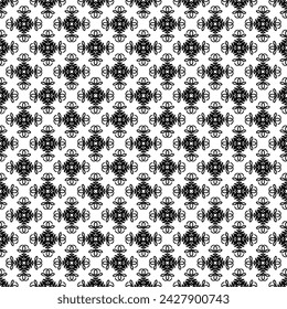 Black and white seamless abstract pattern. Background and backdrop. Grayscale ornamental design. Mosaic ornaments. Vector graphic illustration. EPS10.