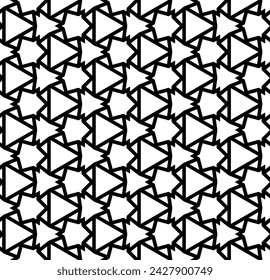 Patrón abstracto sin costuras blanco y negro. Fondo y telón de fondo. Diseño ornamental en escala de grises. Adornos en mosaico. Ilustración gráfica vectorial. EPS10.