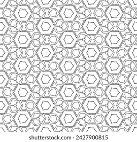 Schwarz-Weiß nahtloses abstraktes Muster. Hintergrund und Hintergrund. Graustufen-Zierdesign. Mosaikverzierungen. Vektorgrafik-Darstellung. EPS10.