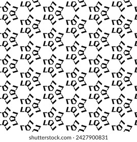 Black and white seamless abstract pattern. Background and backdrop. Grayscale ornamental design. Mosaic ornaments. Vector graphic illustration. EPS10.