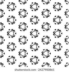 Patrón abstracto sin costuras blanco y negro. Fondo y telón de fondo. Diseño ornamental en escala de grises. Adornos en mosaico. Ilustración gráfica vectorial. EPS10.
