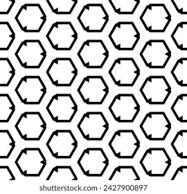 Patrón abstracto sin costuras blanco y negro. Fondo y telón de fondo. Diseño ornamental en escala de grises. Adornos en mosaico. Ilustración gráfica vectorial. EPS10.
