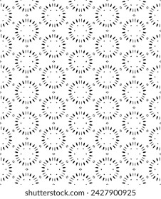 Schwarz-Weiß nahtloses abstraktes Muster. Hintergrund und Hintergrund. Graustufen-Zierdesign. Mosaikverzierungen. Vektorgrafik-Darstellung. EPS10.