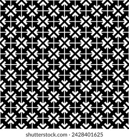 Black and white seamless abstract pattern. Background and backdrop. Grayscale ornamental design. Mosaic ornaments. Vector graphic illustration. EPS10.