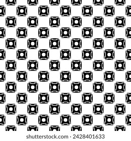 Black and white seamless abstract pattern. Background and backdrop. Grayscale ornamental design. Mosaic ornaments. Vector graphic illustration. EPS10.