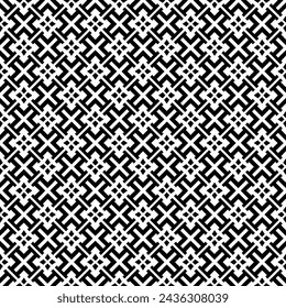 Black and white seamless abstract pattern. Background and backdrop. Grayscale ornamental design. Mosaic ornaments. Vector graphic illustration. EPS10.