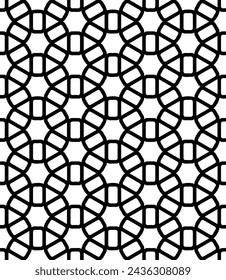 Black and white seamless abstract pattern. Background and backdrop. Grayscale ornamental design. Mosaic ornaments. Vector graphic illustration. EPS10.