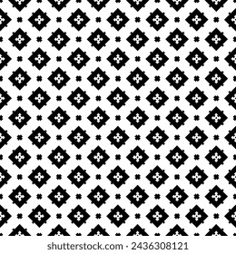Black and white seamless abstract pattern. Background and backdrop. Grayscale ornamental design. Mosaic ornaments. Vector graphic illustration. EPS10.