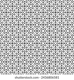 Black and white seamless abstract pattern. Background and backdrop. Grayscale ornamental design. Mosaic ornaments. Vector graphic illustration. EPS10.