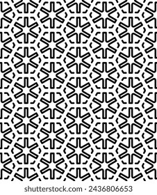 Black and white seamless abstract pattern. Background and backdrop. Grayscale ornamental design. Mosaic ornaments. Vector graphic illustration. EPS10.