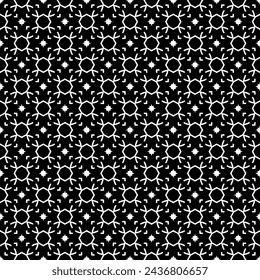 Black and white seamless abstract pattern. Background and backdrop. Grayscale ornamental design. Mosaic ornaments. Vector graphic illustration. EPS10.