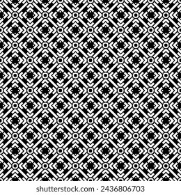 Patrón abstracto sin costuras blanco y negro. Fondo y telón de fondo. Diseño ornamental en escala de grises. Adornos en mosaico. Ilustración gráfica vectorial. EPS10.