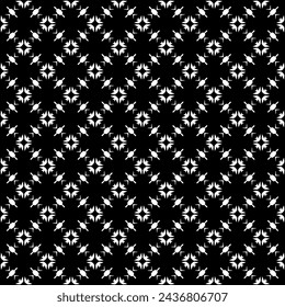 Black and white seamless abstract pattern. Background and backdrop. Grayscale ornamental design. Mosaic ornaments. Vector graphic illustration. EPS10.