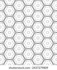 Black and white seamless abstract pattern. Background and backdrop. Grayscale ornamental design. Mosaic ornaments. Vector graphic illustration. EPS10.