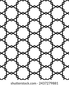 Patrón abstracto sin costuras blanco y negro. Fondo y telón de fondo. Diseño ornamental en escala de grises. Adornos en mosaico. Ilustración gráfica vectorial. EPS10.