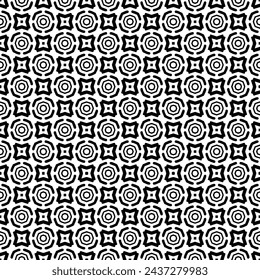 Patrón abstracto sin costuras blanco y negro. Fondo y telón de fondo. Diseño ornamental en escala de grises. Adornos en mosaico. Ilustración gráfica vectorial. EPS10.