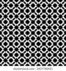 Black and white seamless abstract pattern. Background and backdrop. Grayscale ornamental design. Mosaic ornaments. Vector graphic illustration. EPS10.
